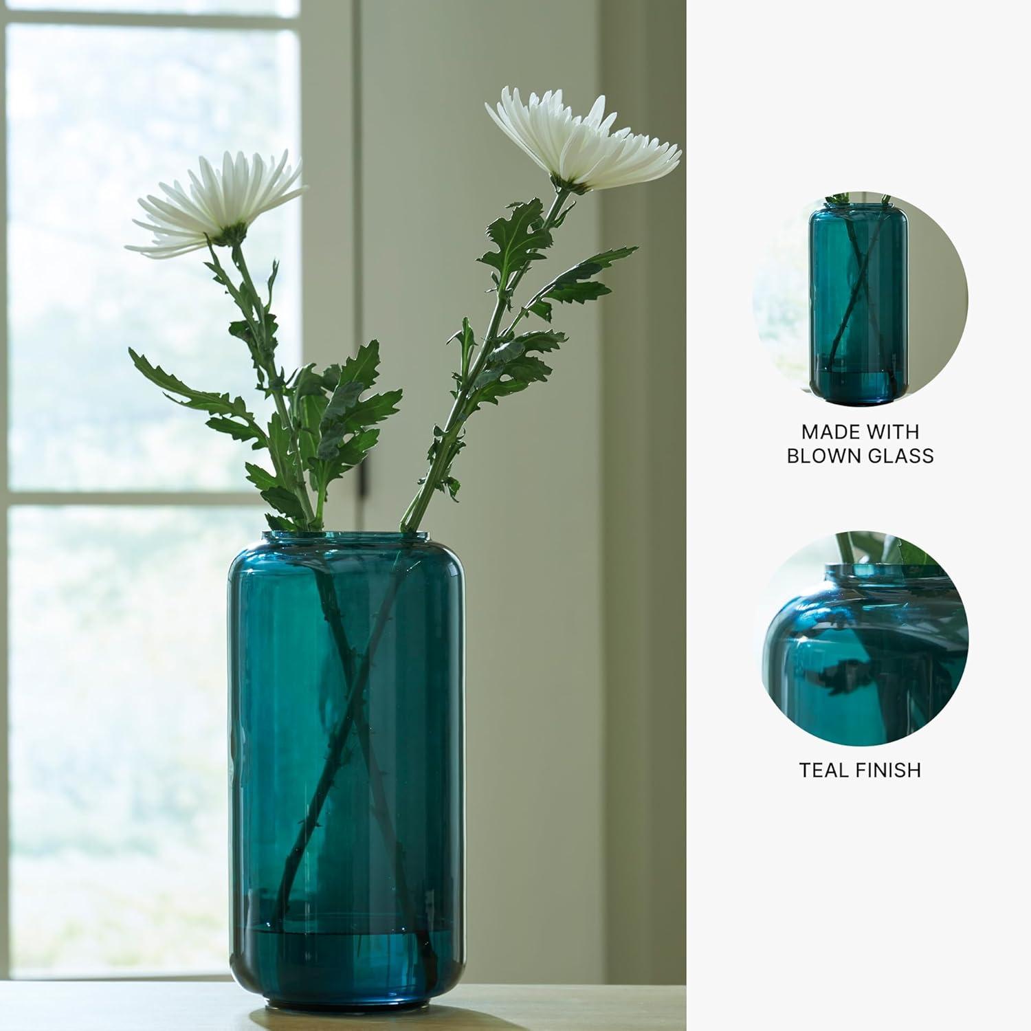 imageSignature Design by Ashley Inisland Contemporary Watertight Glass 12 Vase with Wide Mouth GreenGreen