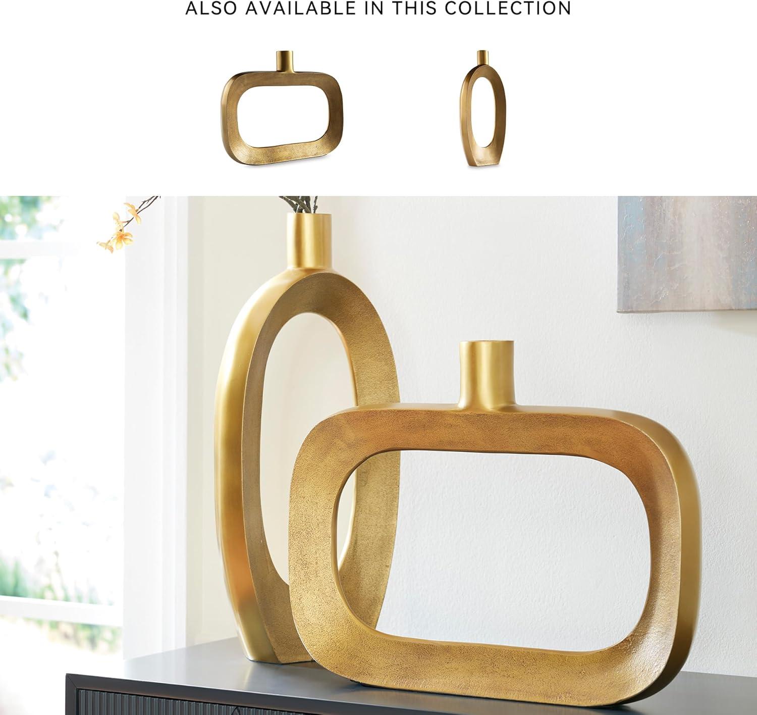 imageSignature Design by Ashley Lawtonville Glam Indoor Metal Vase MetallicLarge