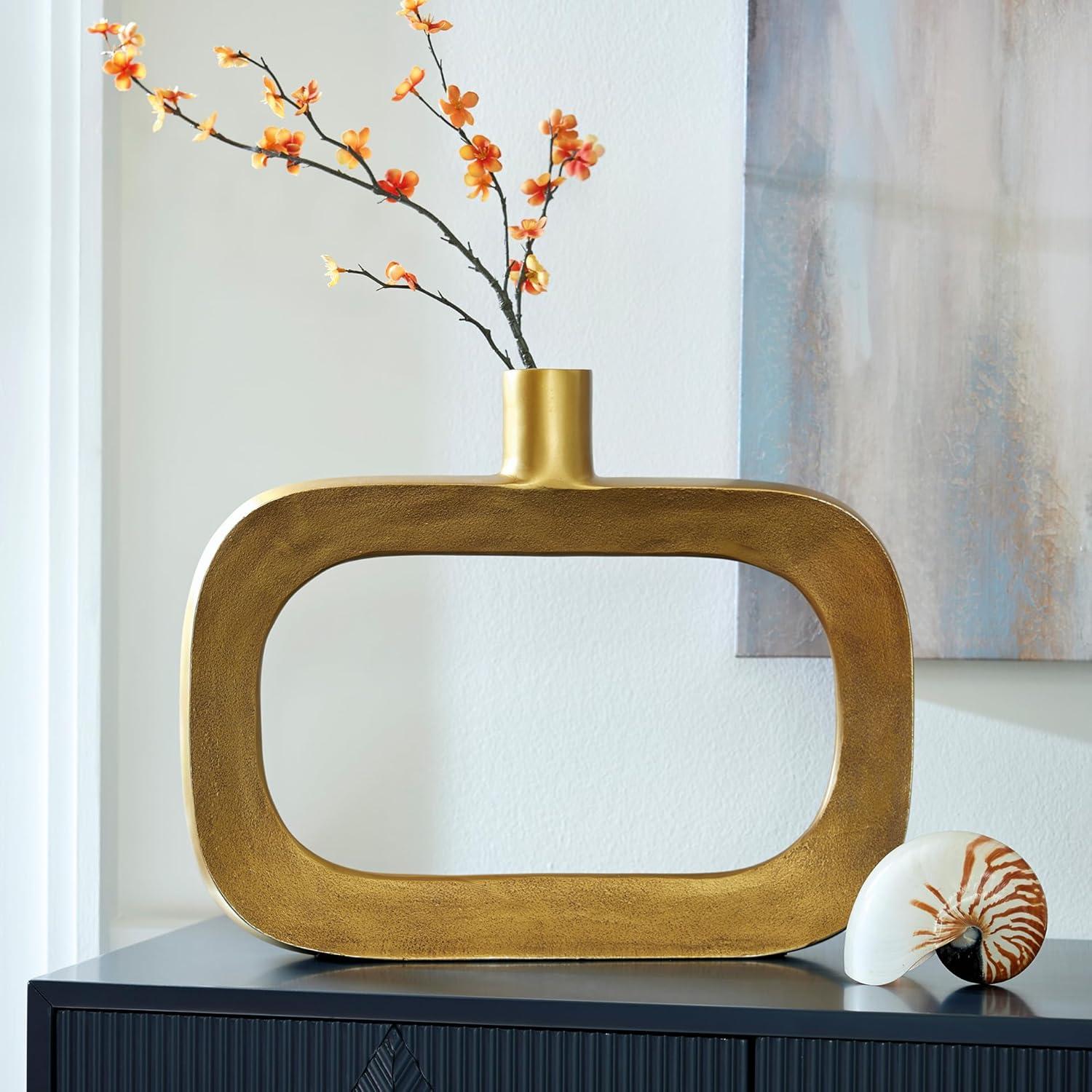 imageSignature Design by Ashley Lawtonville Glam Indoor Metal Vase MetallicLarge