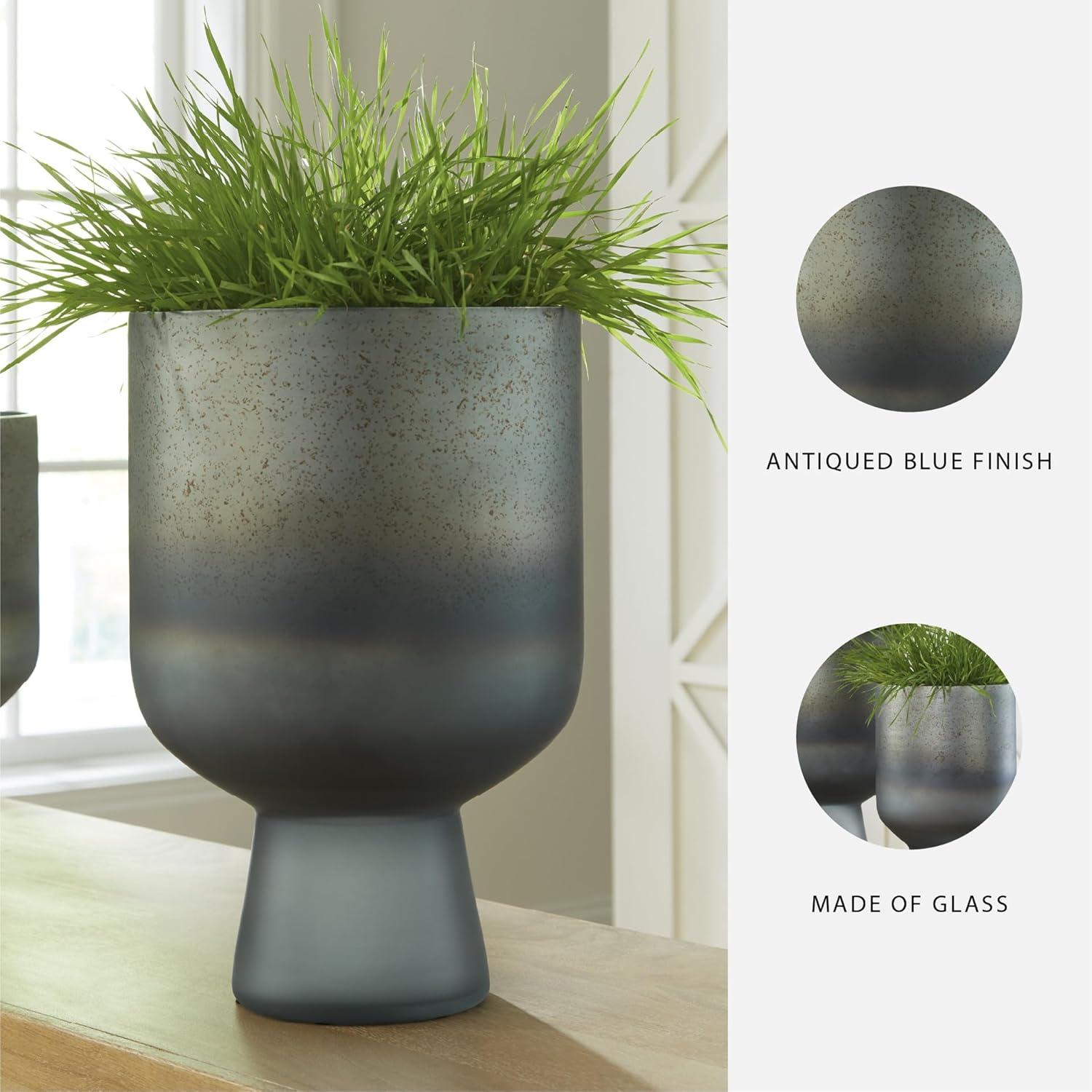 imageSignature Design by Ashley Pennmore Contemporary Vase with Antiqued Finish BlueBlue