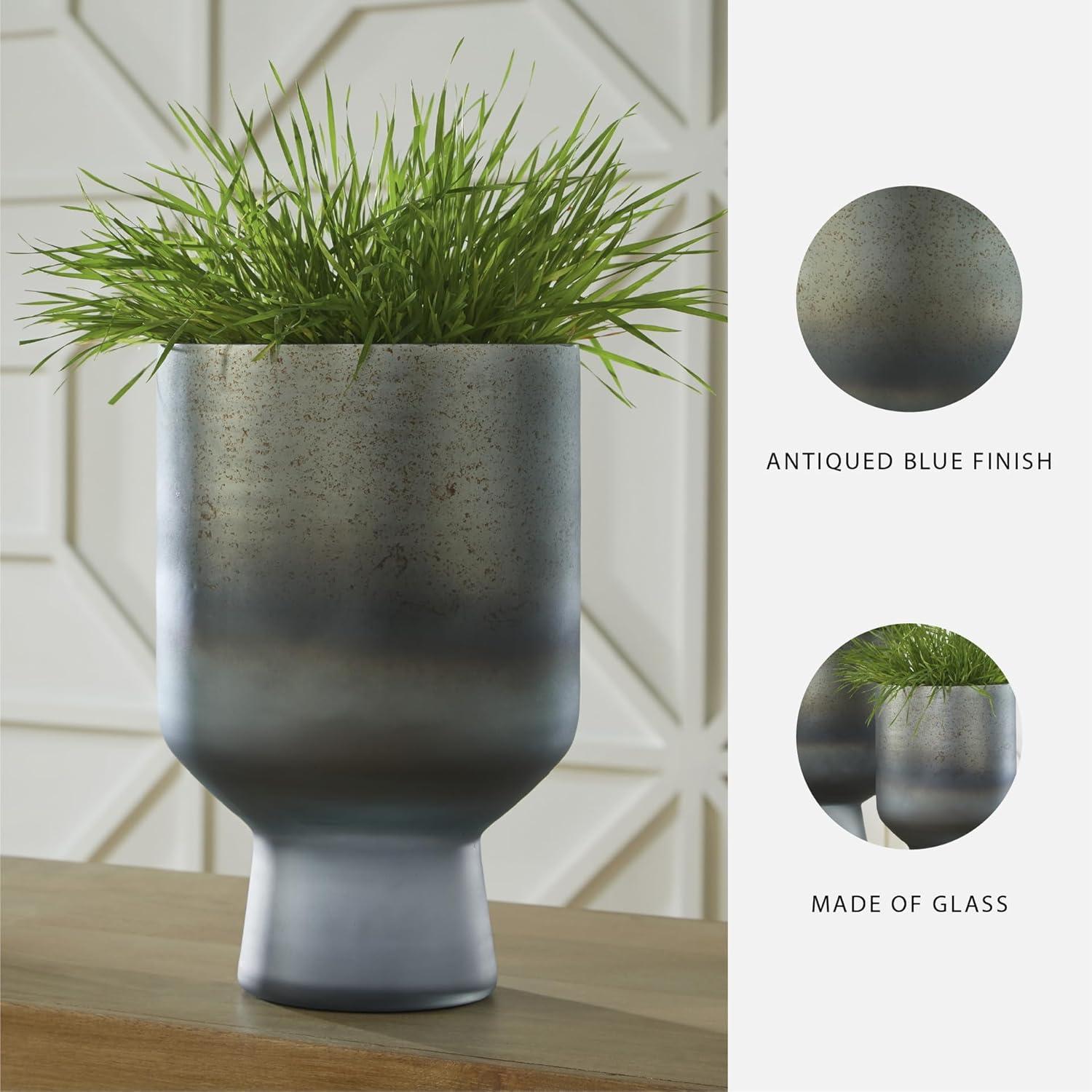 imageSignature Design by Ashley Pennmore Contemporary Vase with Antiqued Finish BlueBlue