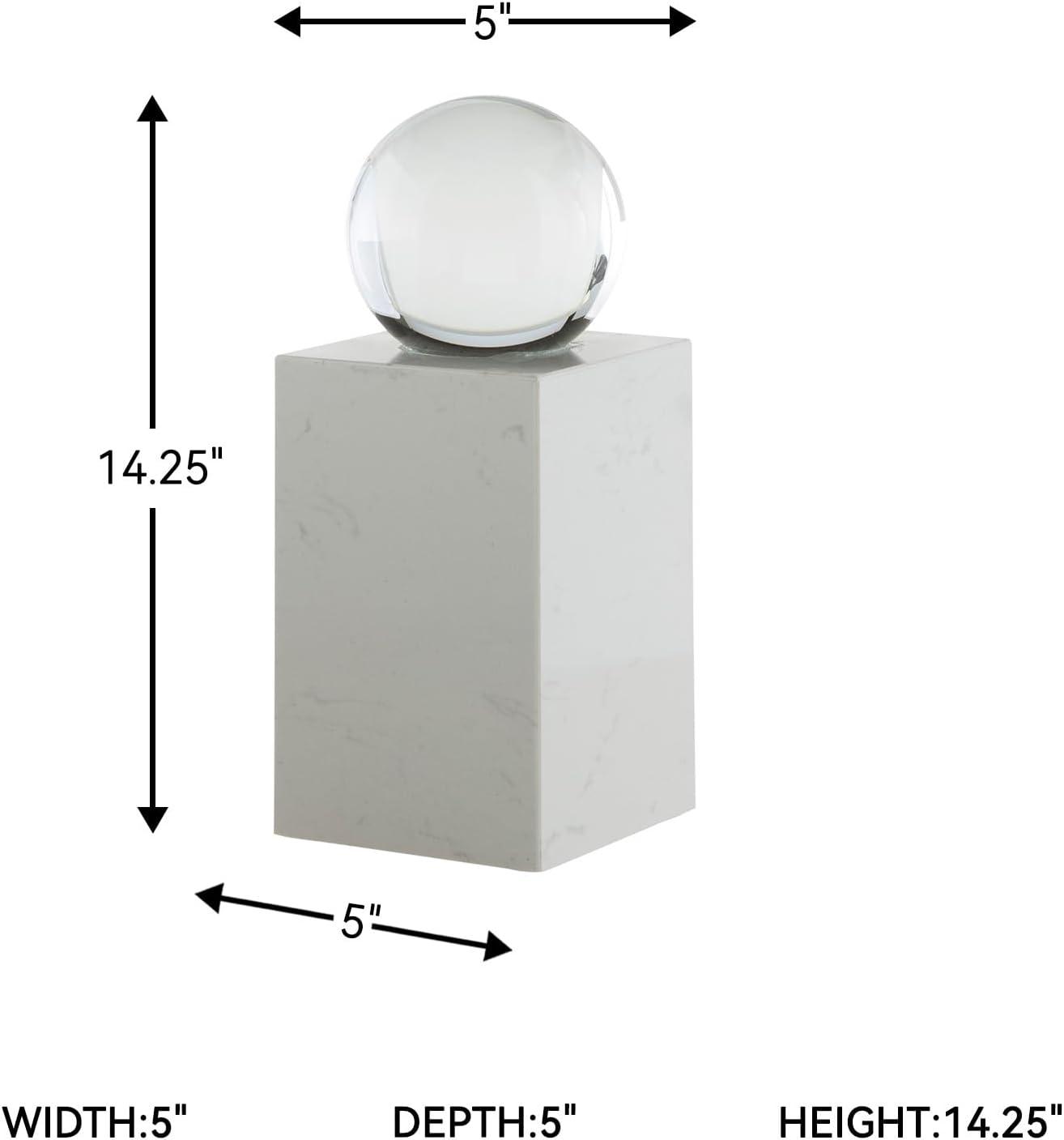 imageSignature Design by Ashley Sellner Contemporary Marble and Crystal Sculpture WhiteLarge