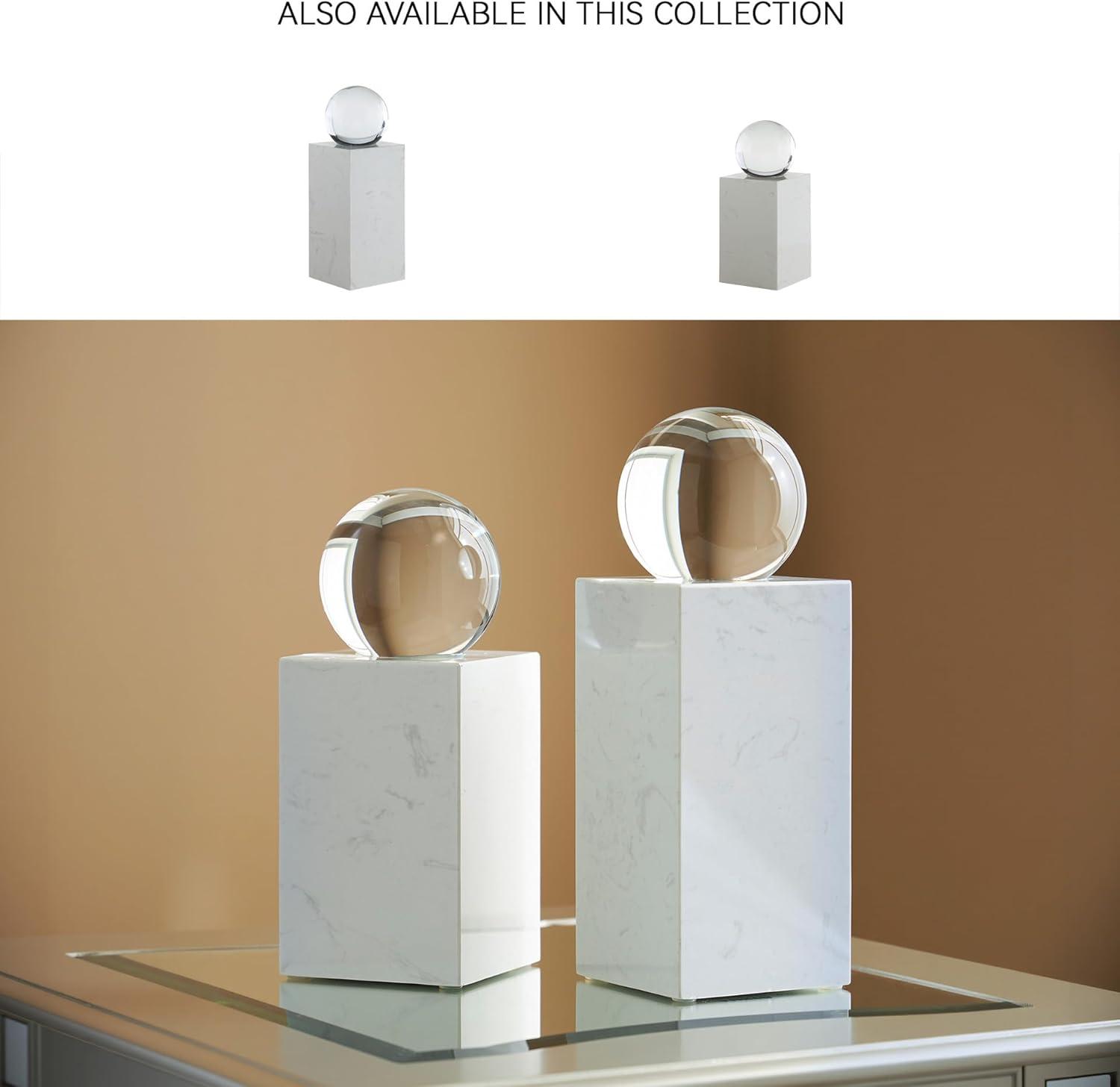 imageSignature Design by Ashley Sellner Contemporary Marble and Crystal Sculpture WhiteLarge
