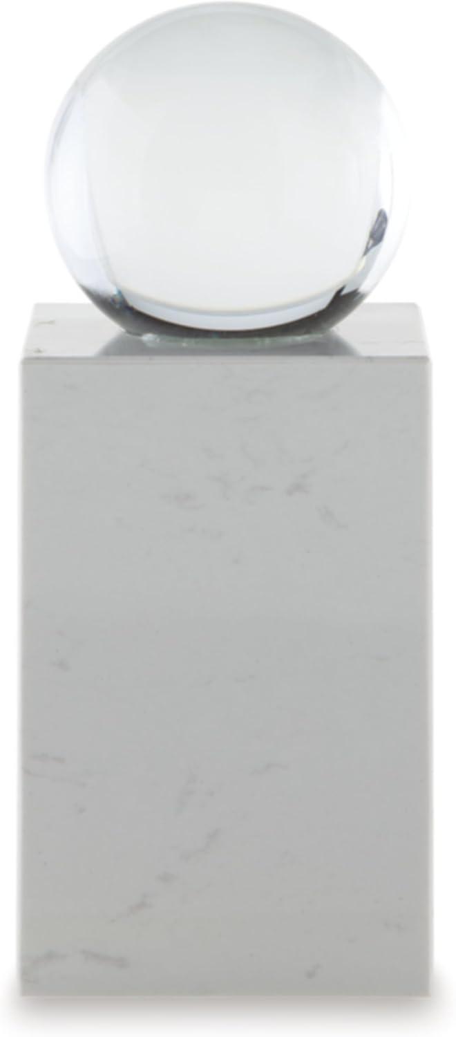 imageSignature Design by Ashley Sellner Contemporary Marble and Crystal Sculpture WhiteLarge