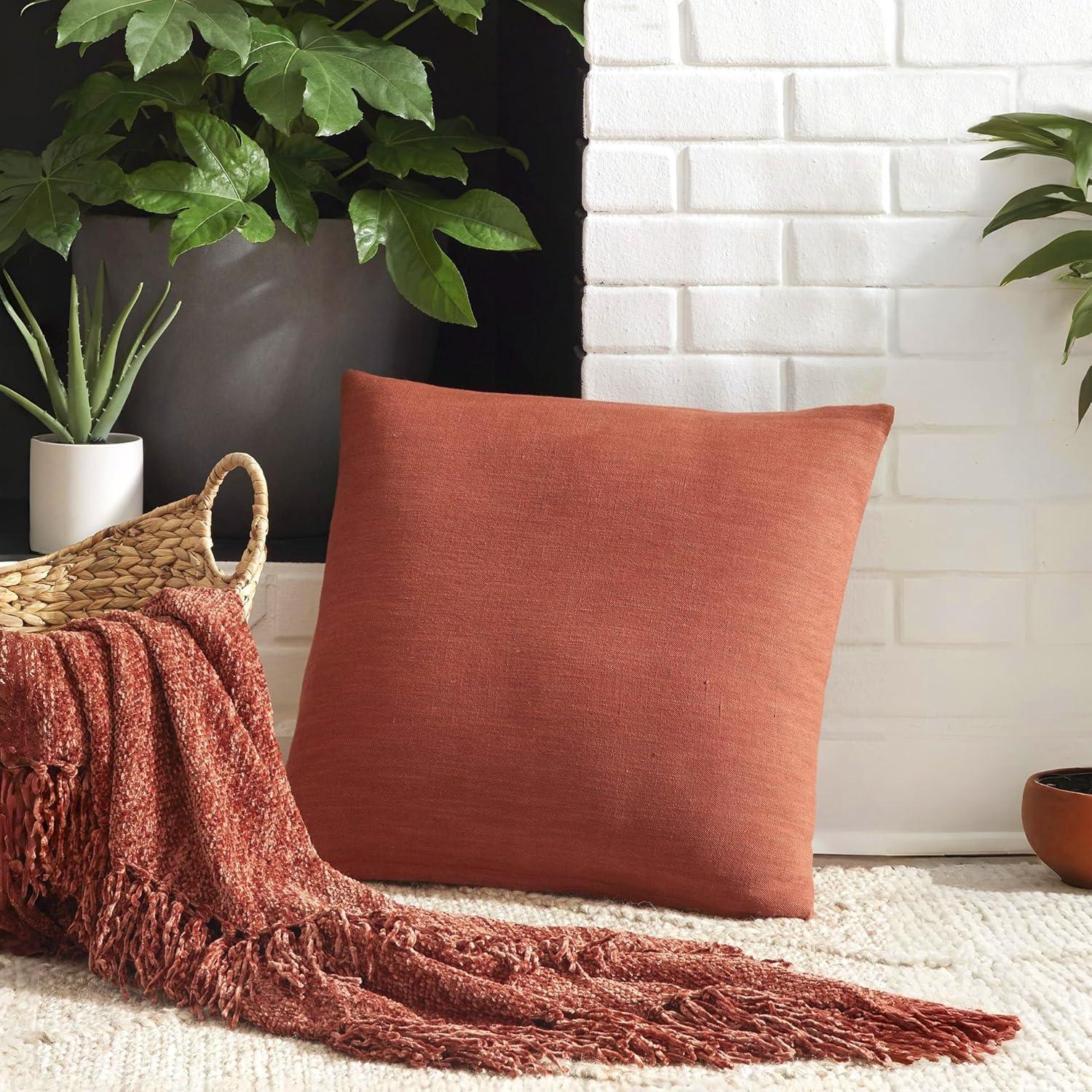 imageSignature Design by Ashley Thaneville Traditional Indoor 22 x 22 Inches Pillow with Zipper Closure RedRed