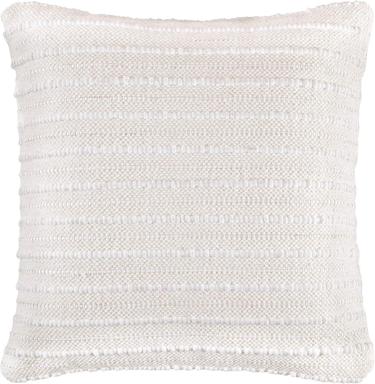 imageSignature Design by Ashley Theban Handwoven Neutral Throw Pillow 20 x 20 Inches Cream