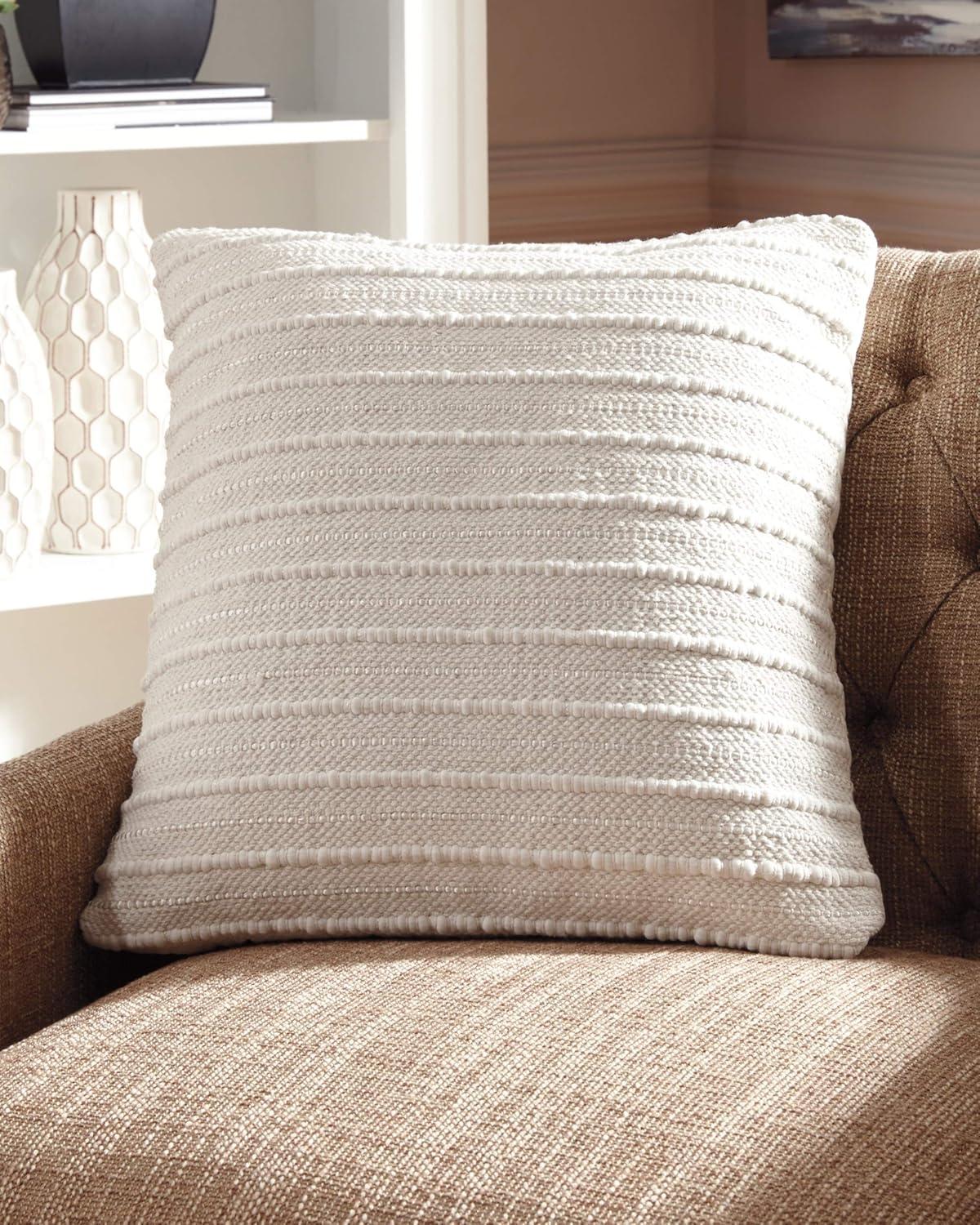 imageSignature Design by Ashley Theban Handwoven Neutral Throw Pillow 20 x 20 Inches Cream