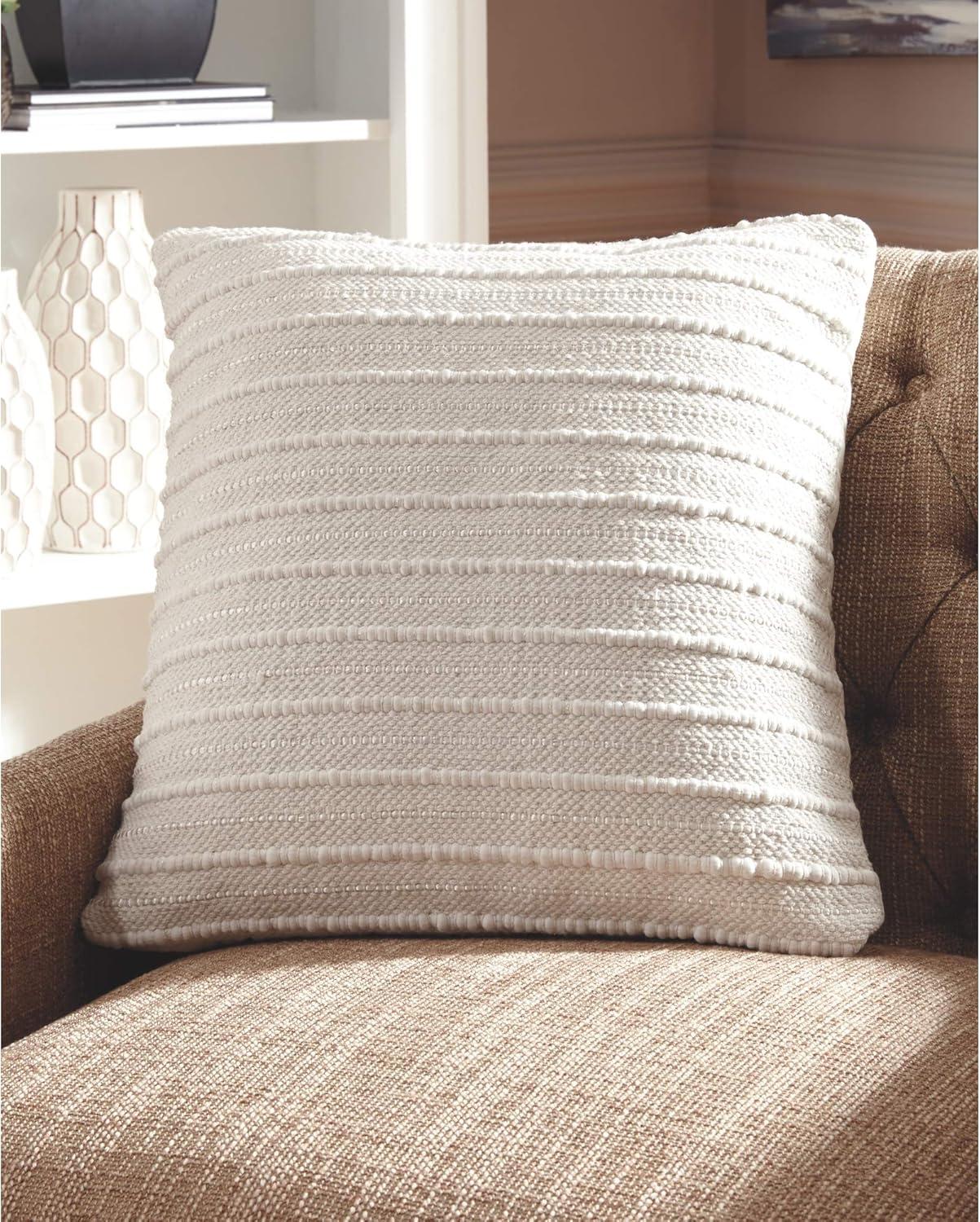 imageSignature Design by Ashley Theban Handwoven Neutral Throw Pillow 20 x 20 Inches Cream