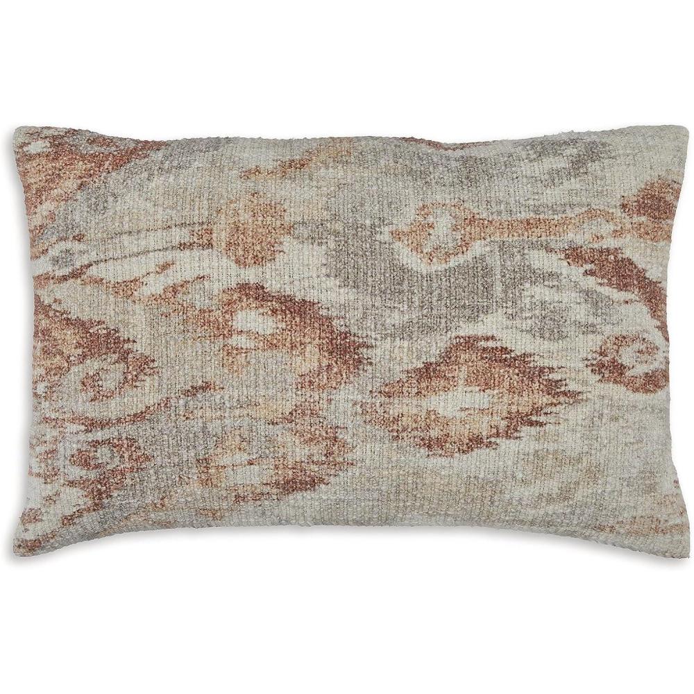 imageSignature Design by Ashley Aprover Contemporary Indoor Ikat 22 x 14 Inches Pillow with Zipper Closure Red amp Light Gray
