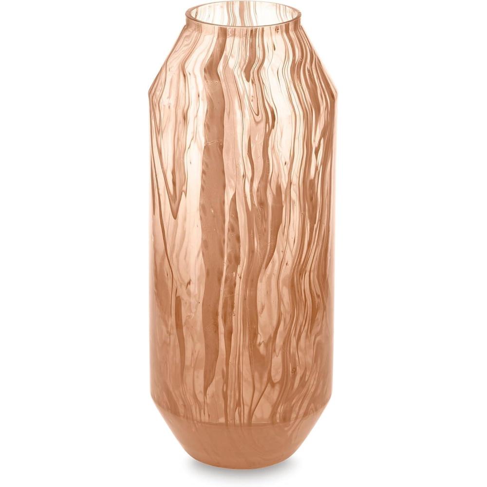 imageSignature Design by Ashley Dushby Art Deco Indoor Abstract Patterned Glass Vase PinkMedium