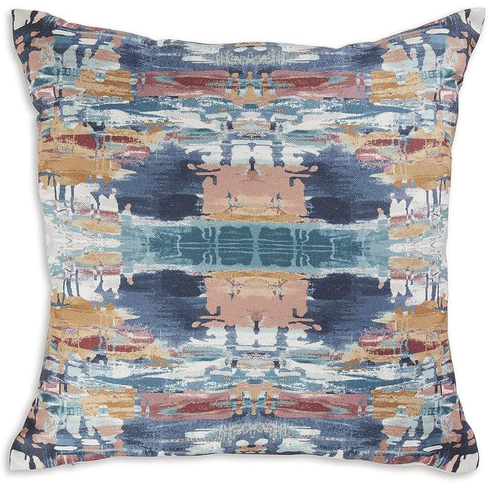 imageSignature Design by Ashley Kennick Casual Machine Washable Abstract Accent Pillow with Zipper Closure Blue amp Light Brown
