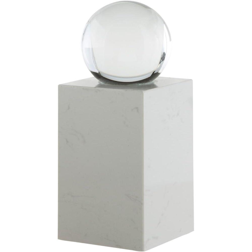 imageSignature Design by Ashley Sellner Contemporary Marble and Crystal Sculpture WhiteLarge