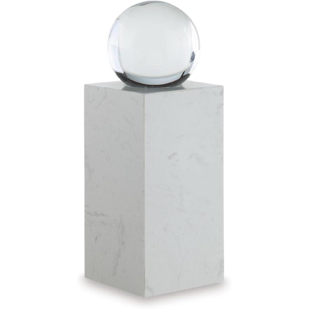 imageSignature Design by Ashley Sellner Contemporary Marble and Crystal Sculpture WhiteMedium