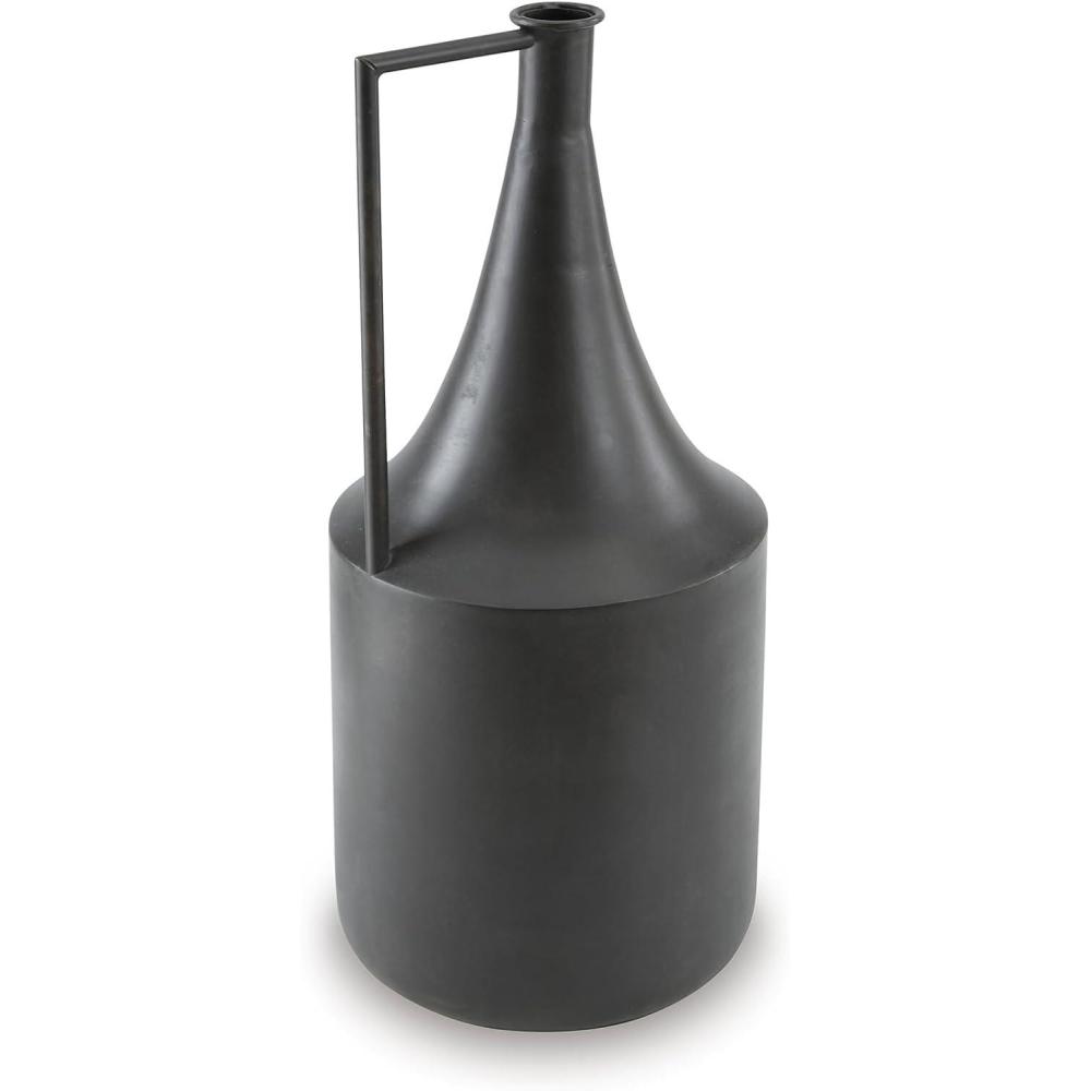 imageSignature Design by Ashley Zainforth Modern Indoor 20 Distressed Metal Tabletop Vase with Handle Dark Brown17