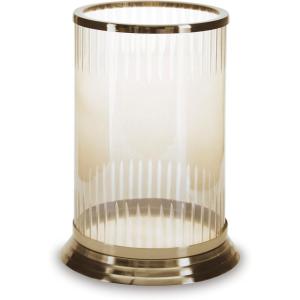 Signature Design by Ashley Aavinson Traditional 11.88″ Glass Candle Holder, Metallic & Clear(11.88″)