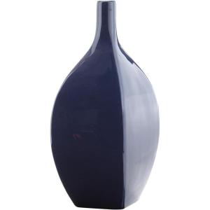 Signature Design by Ashley Abtinson Modern Indoor/Outdoor Glazed Ceramic Vase, Blue(Medium)