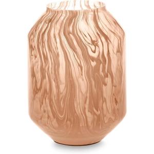 Signature Design by Ashley Dushby Art Deco Indoor Abstract Patterned Glass Vase, Pink(Small)