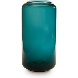 Signature Design by Ashley Inisland Contemporary Watertight Glass 12″ Vase with Wide Mouth, Green(Green)