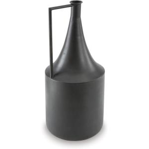 Signature Design by Ashley Zainforth Modern Indoor 20″ Distressed Metal Tabletop Vase with Handle, Dark Brown(17″)
