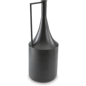 Signature Design by Ashley Zainforth Modern Indoor 20″ Distressed Metal Tabletop Vase with Handle, Dark Brown(20″)