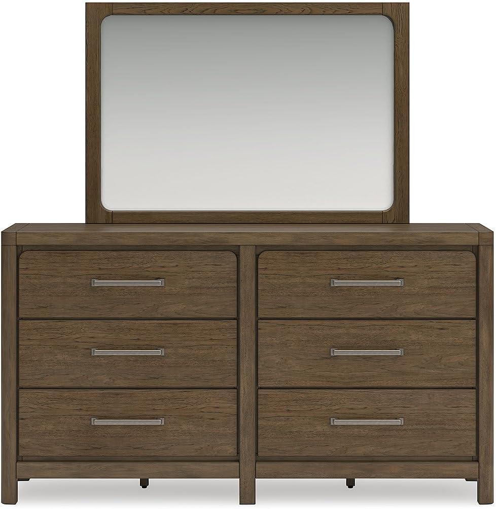 imageSignature Design by Ashley Cabalynn Casual California King Upholstered Bed Foundation or Box Spring Needed Light BrownDresser and Mirror