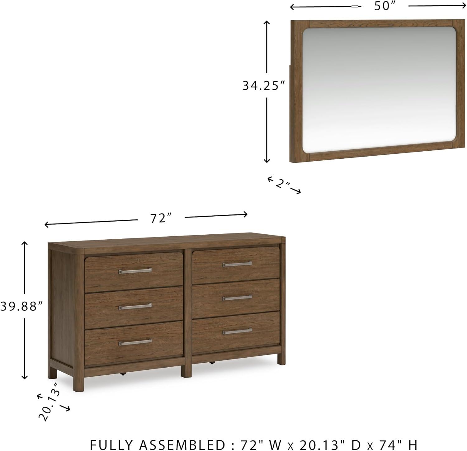 imageSignature Design by Ashley Cabalynn Casual California King Upholstered Bed Foundation or Box Spring Needed Light BrownDresser and Mirror