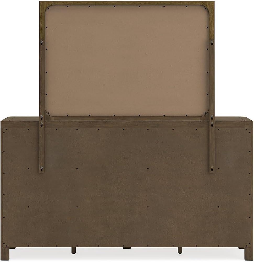imageSignature Design by Ashley Cabalynn Casual California King Upholstered Bed Foundation or Box Spring Needed Light BrownDresser and Mirror