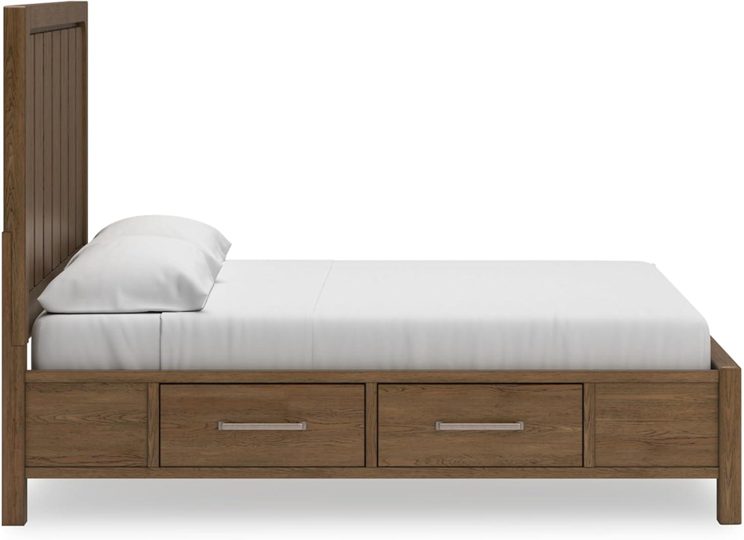 imageSignature Design by Ashley Cabalynn Casual California King Upholstered Bed Foundation or Box Spring Needed Light BrownKing Panel Bed with Storage