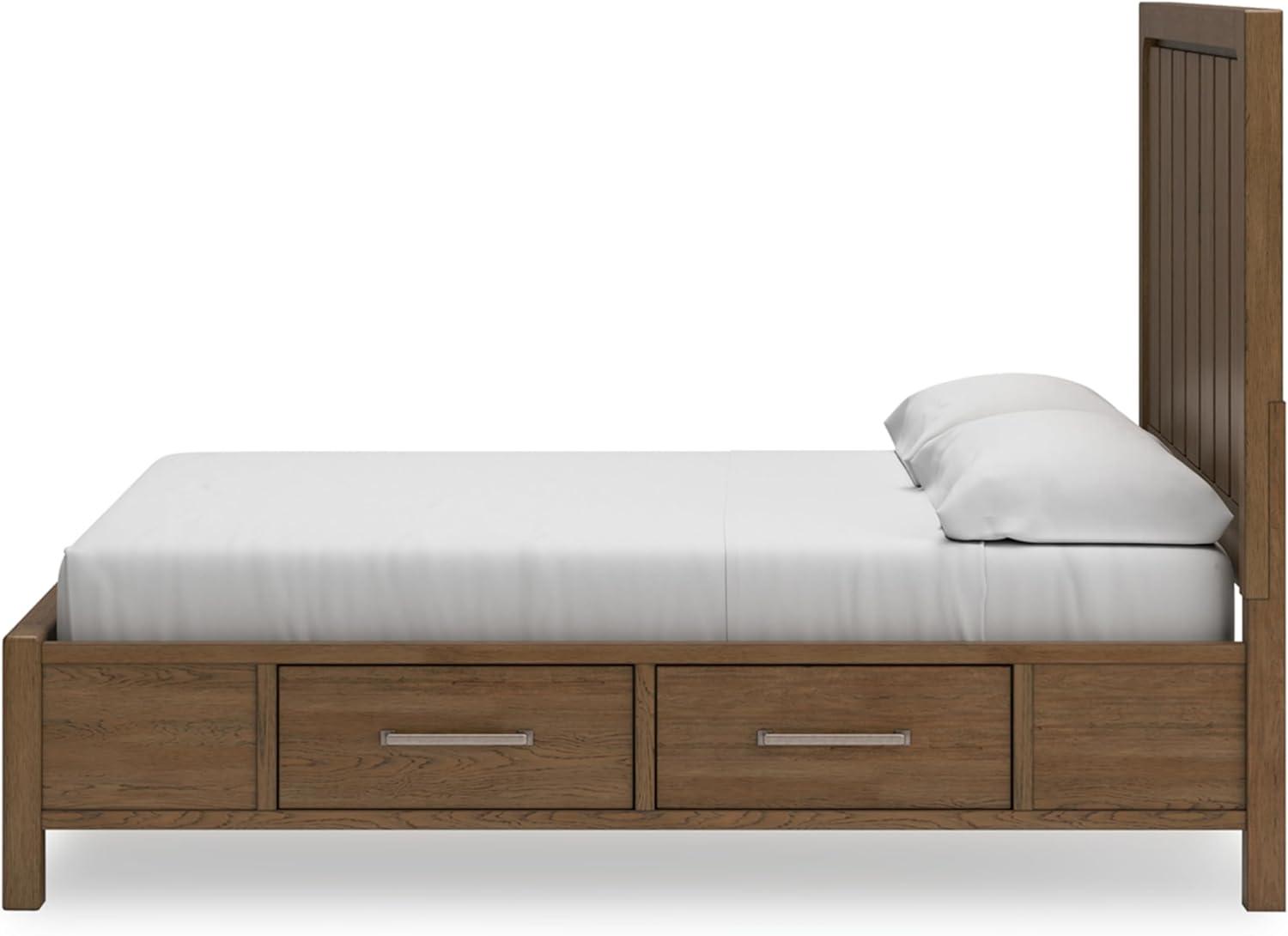 imageSignature Design by Ashley Cabalynn Casual California King Upholstered Bed Foundation or Box Spring Needed Light BrownKing Panel Bed with Storage