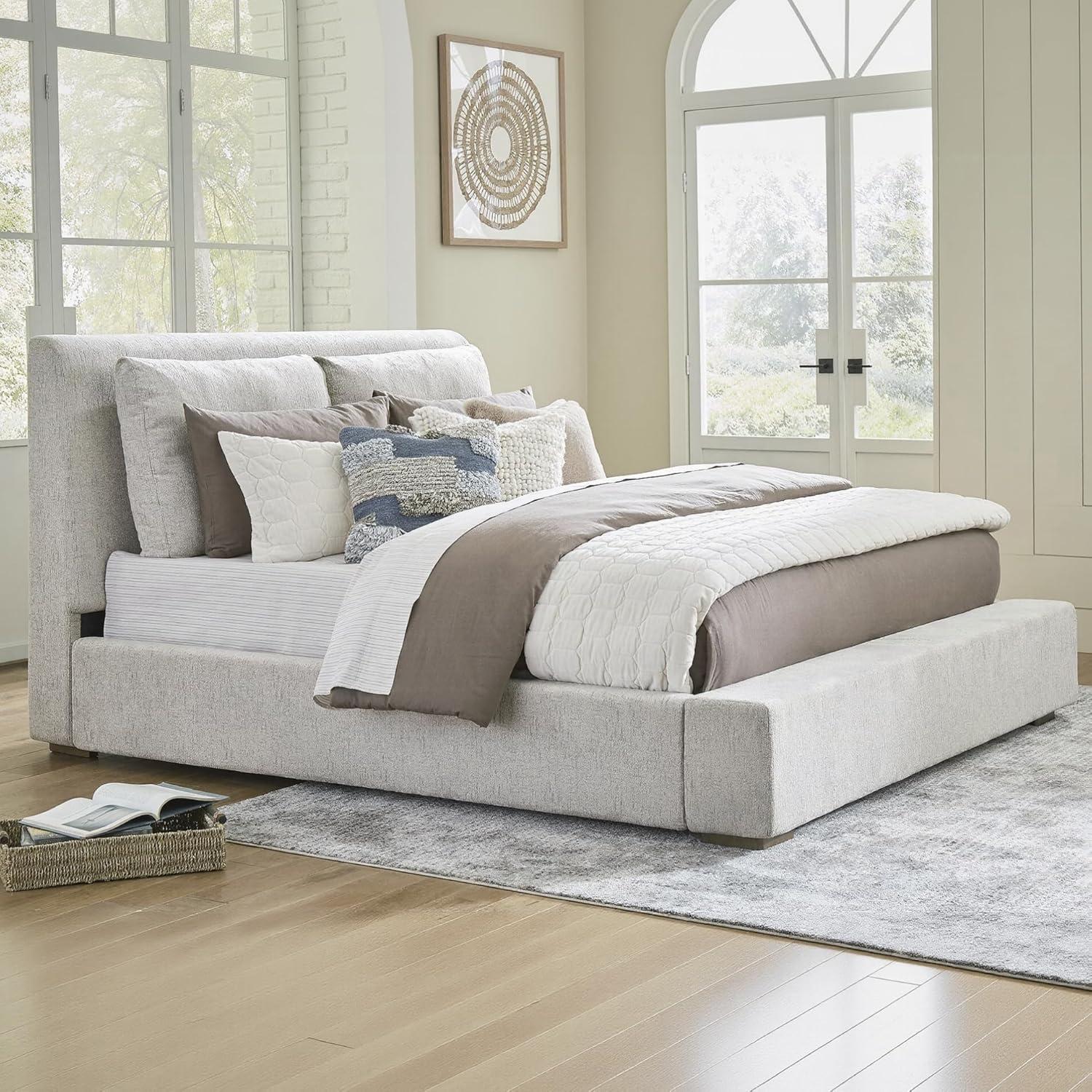 imageSignature Design by Ashley Cabalynn Casual California King Upholstered Bed Foundation or Box Spring Needed Light BrownKing Upholstered Bed