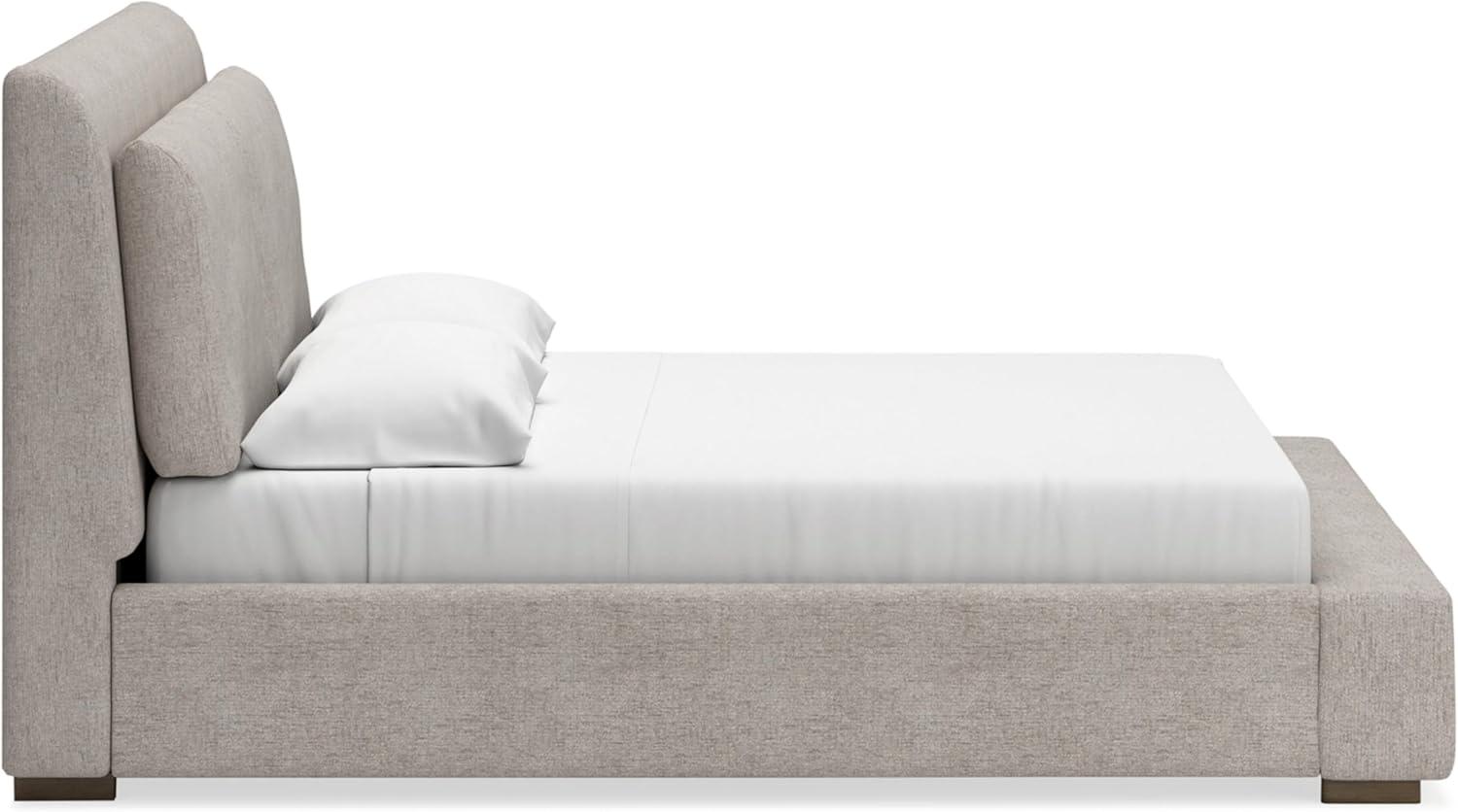 imageSignature Design by Ashley Cabalynn Casual California King Upholstered Bed Foundation or Box Spring Needed Light BrownKing Upholstered Bed