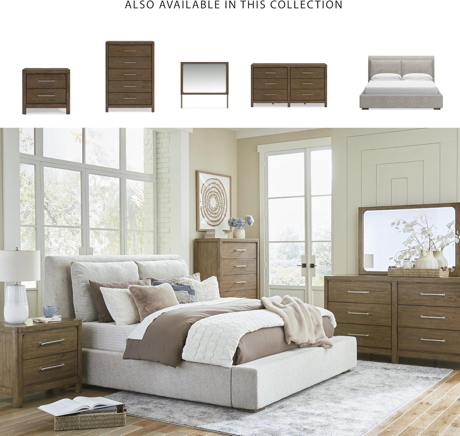 imageSignature Design by Ashley Cabalynn Casual California King Upholstered Bed Foundation or Box Spring Needed Light BrownKing Upholstered Bed