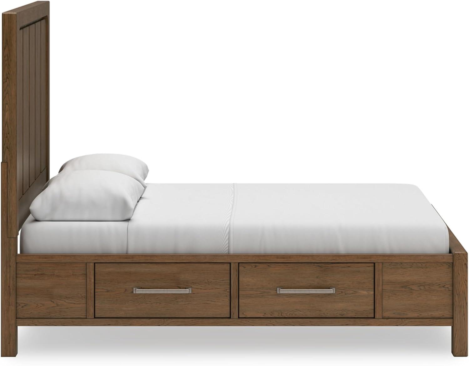 imageSignature Design by Ashley Cabalynn Casual California King Upholstered Bed Foundation or Box Spring Needed Light BrownQueen Panel Bed with Storage