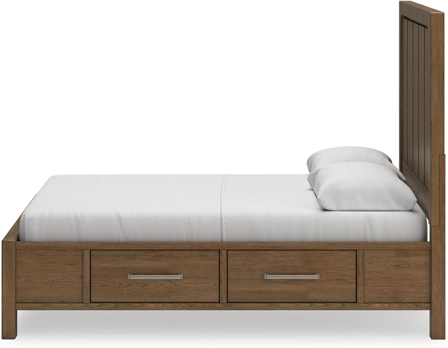 imageSignature Design by Ashley Cabalynn Casual California King Upholstered Bed Foundation or Box Spring Needed Light BrownQueen Panel Bed with Storage