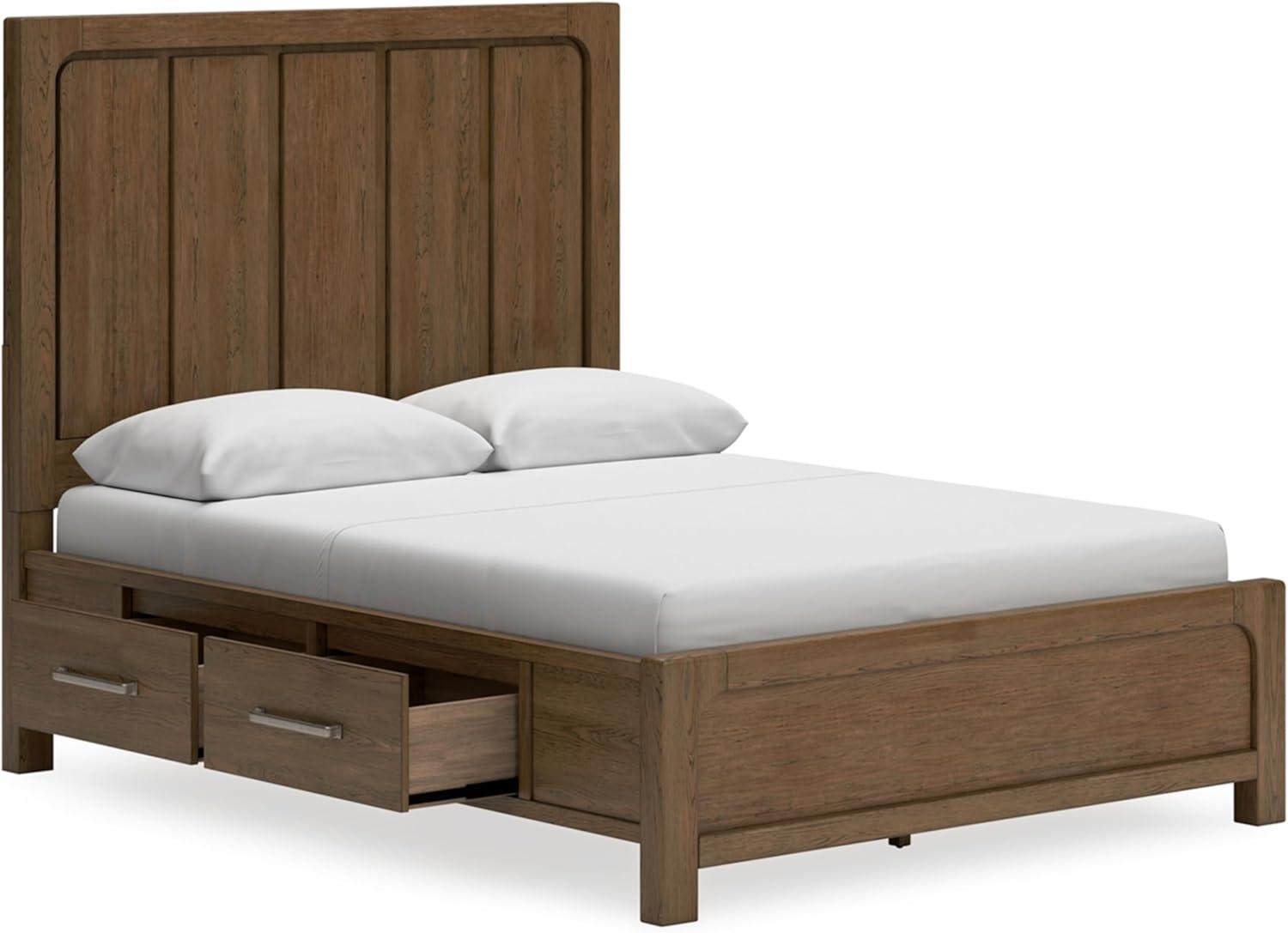 imageSignature Design by Ashley Cabalynn Casual California King Upholstered Bed Foundation or Box Spring Needed Light BrownQueen Panel Bed with Storage