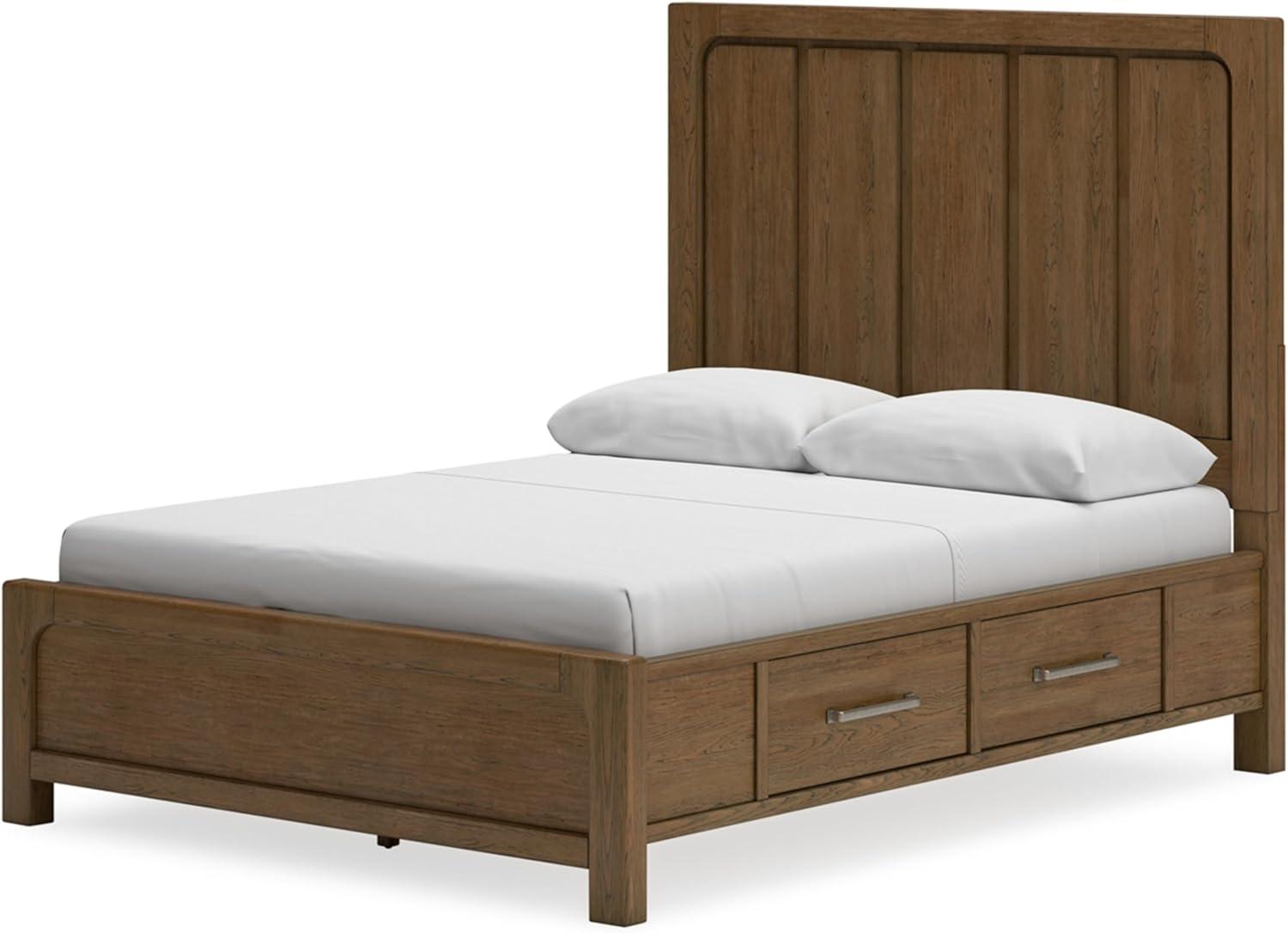 imageSignature Design by Ashley Cabalynn Casual California King Upholstered Bed Foundation or Box Spring Needed Light BrownQueen Panel Bed with Storage