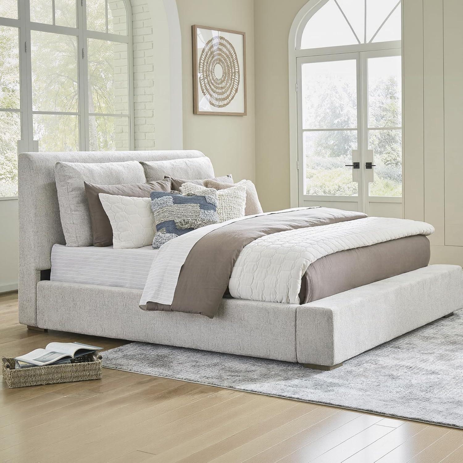 imageSignature Design by Ashley Cabalynn Casual California King Upholstered Bed Foundation or Box Spring Needed Light BrownQueen Upholstered Bed