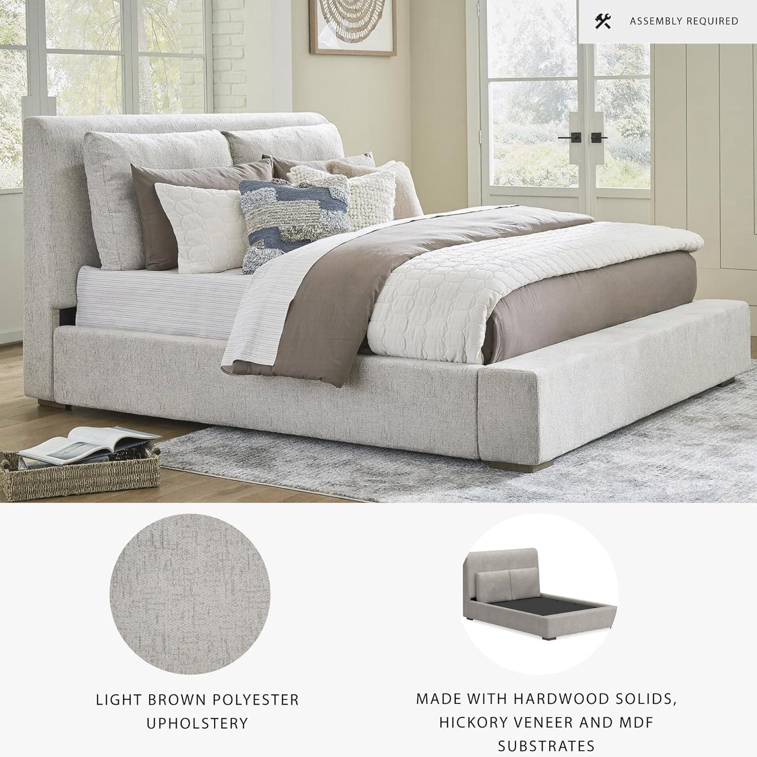imageSignature Design by Ashley Cabalynn Casual California King Upholstered Bed Foundation or Box Spring Needed Light BrownQueen Upholstered Bed