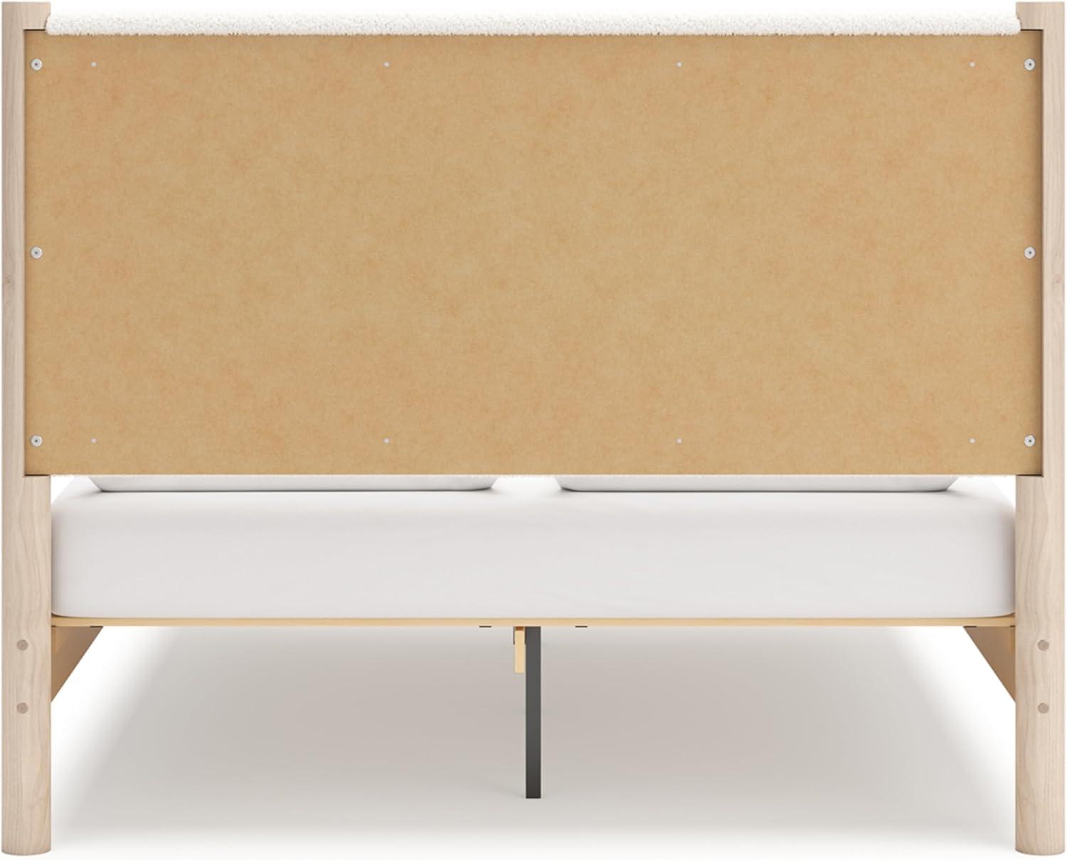 imageSignature Design by Ashley Cadmori Modern Queen Upholstered Platform Bed Foundation or Box Spring Not Needed Black amp WhiteTwotone