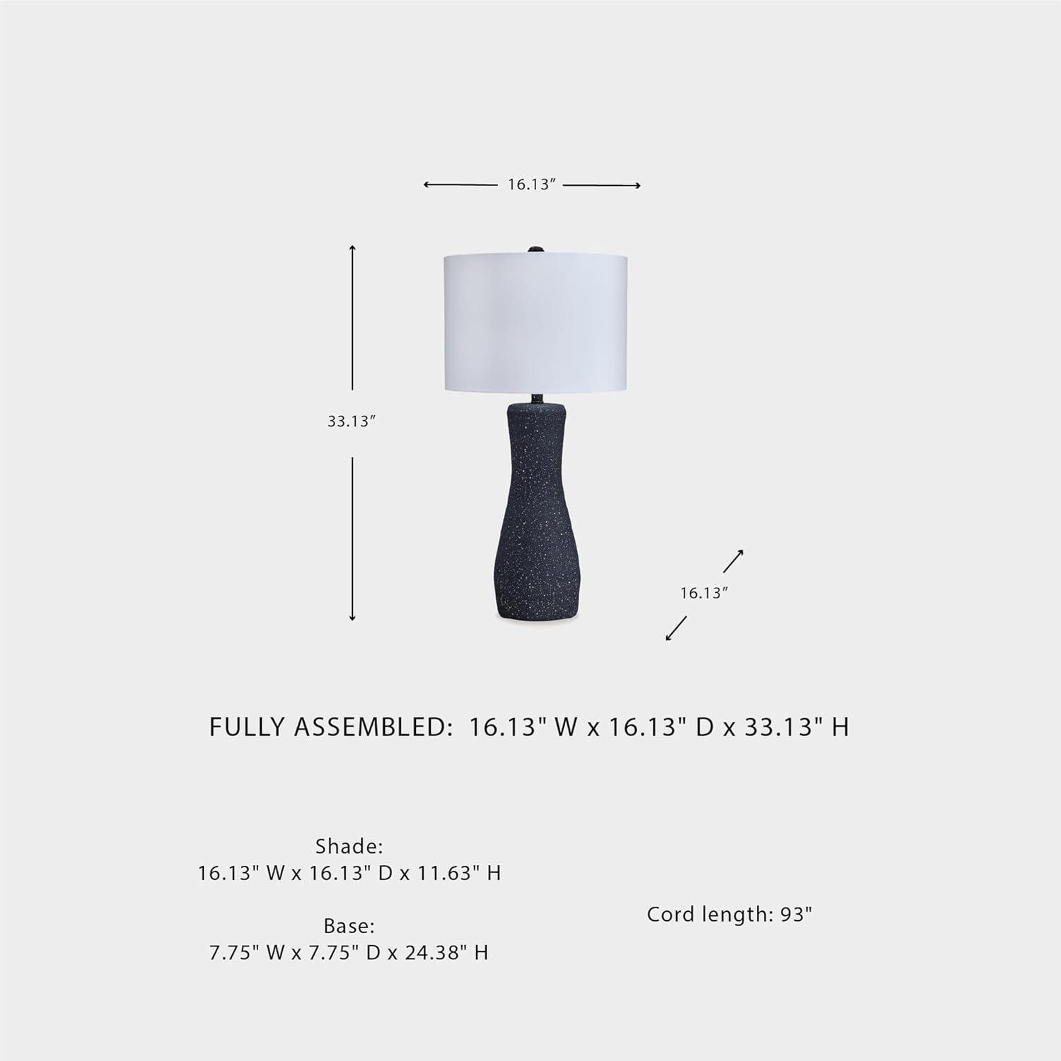 imageSignature Design by Ashley Maykins Modern Table Lamp with 3Way Switch and Drum Shade Black