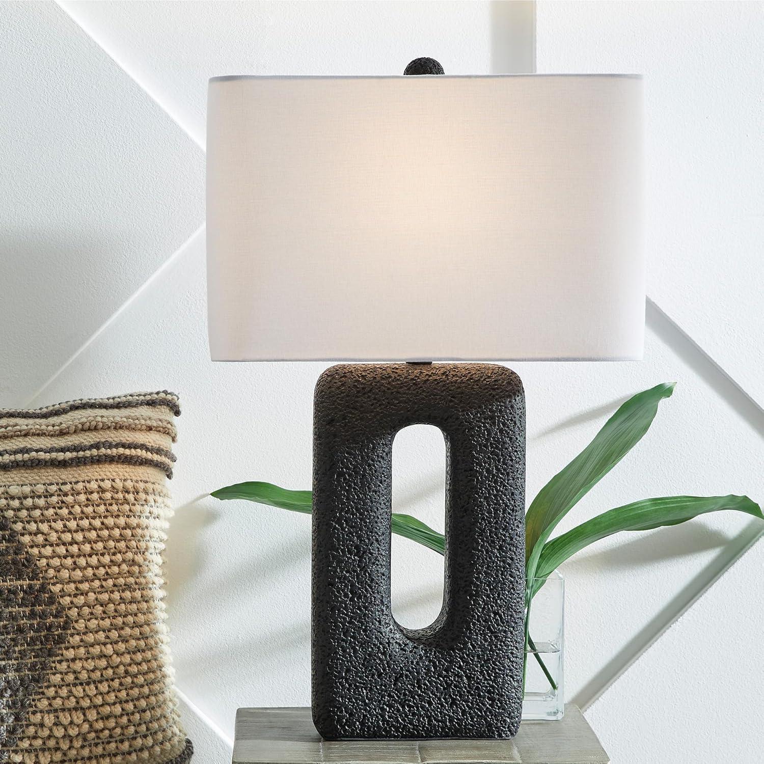 imageSignature Design by Ashley Wimmings Contemporary Textured Polyresin Table Lamp with 3Way Switch Set of 2 Black