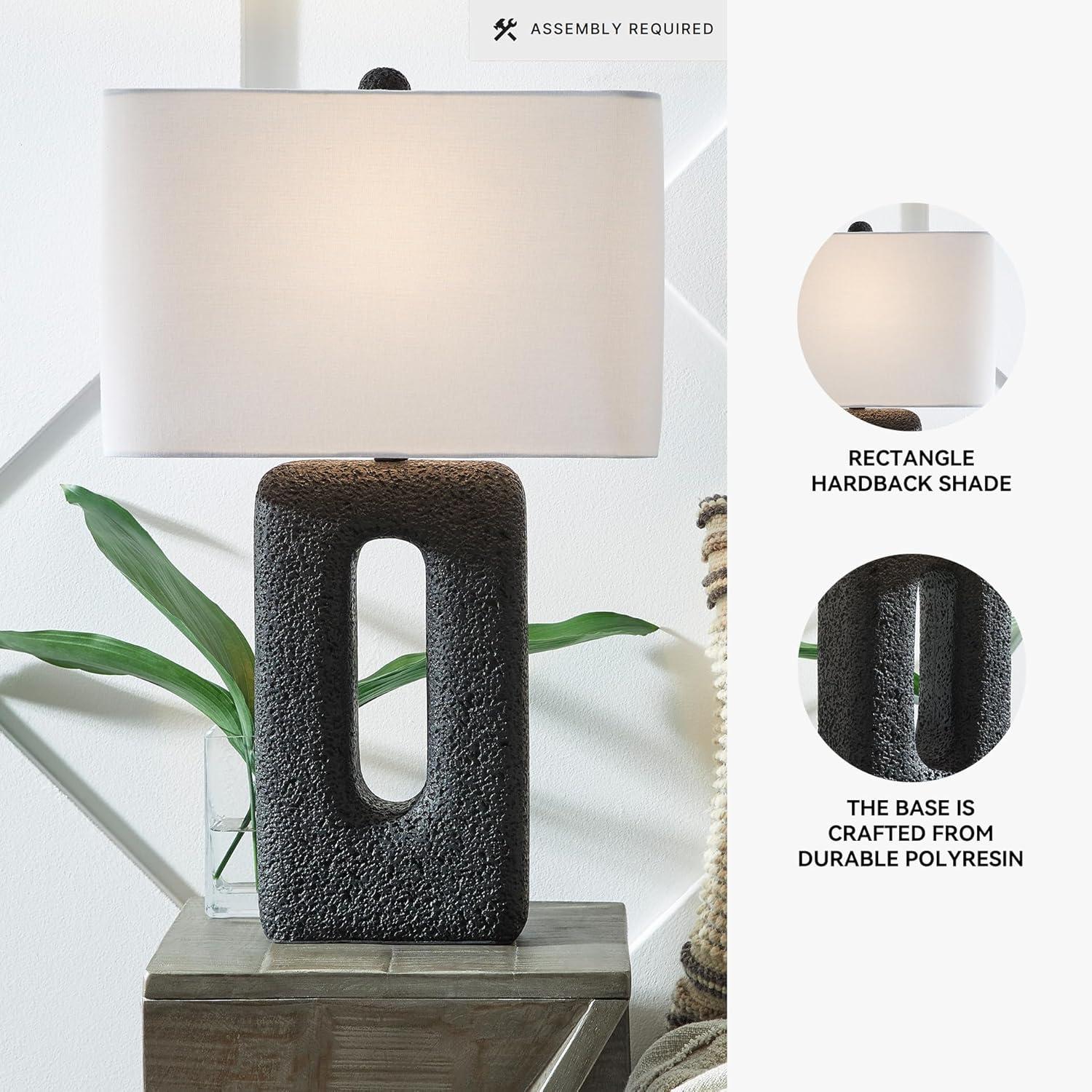 imageSignature Design by Ashley Wimmings Contemporary Textured Polyresin Table Lamp with 3Way Switch Set of 2 Black