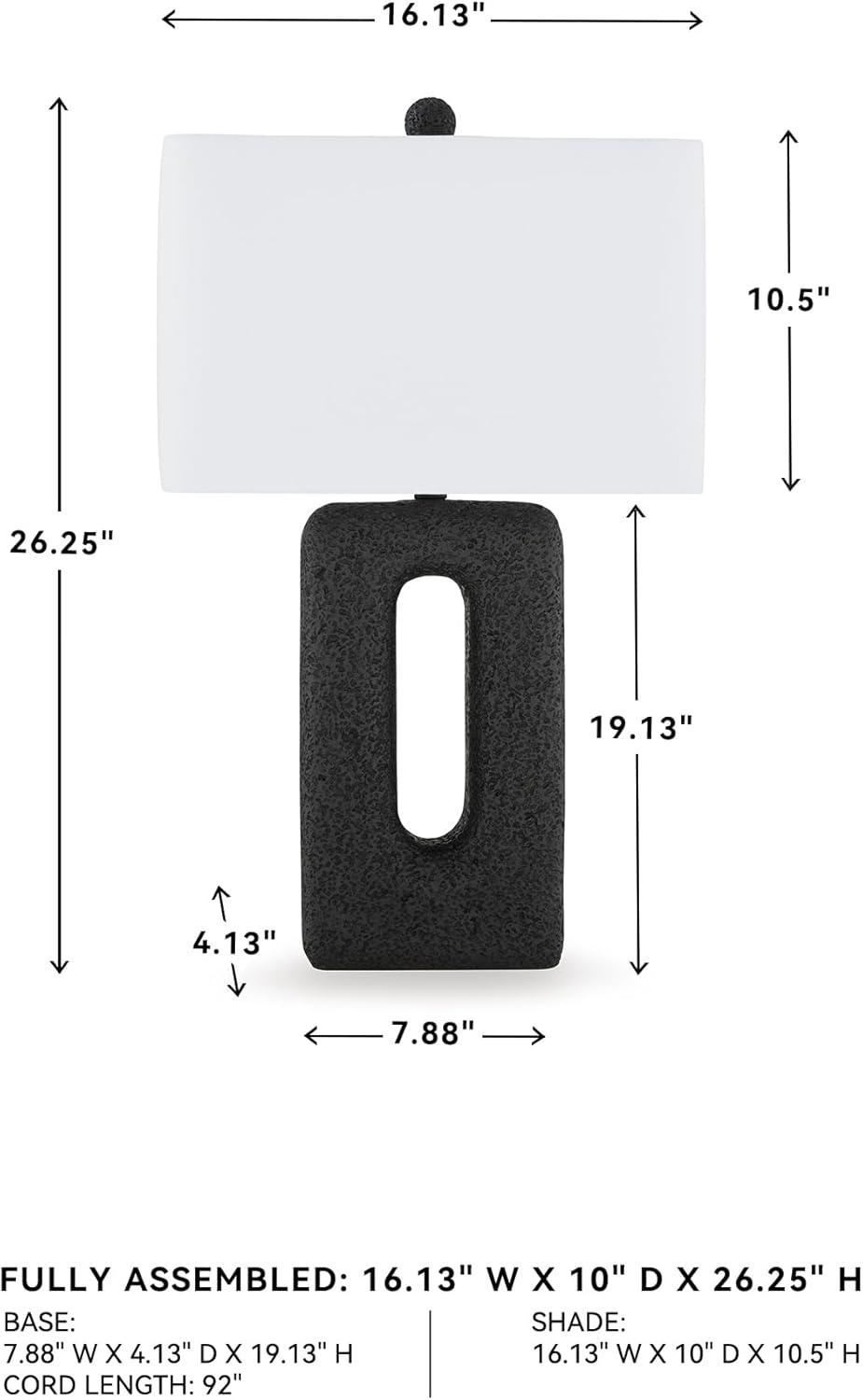 imageSignature Design by Ashley Wimmings Contemporary Textured Polyresin Table Lamp with 3Way Switch Set of 2 Black
