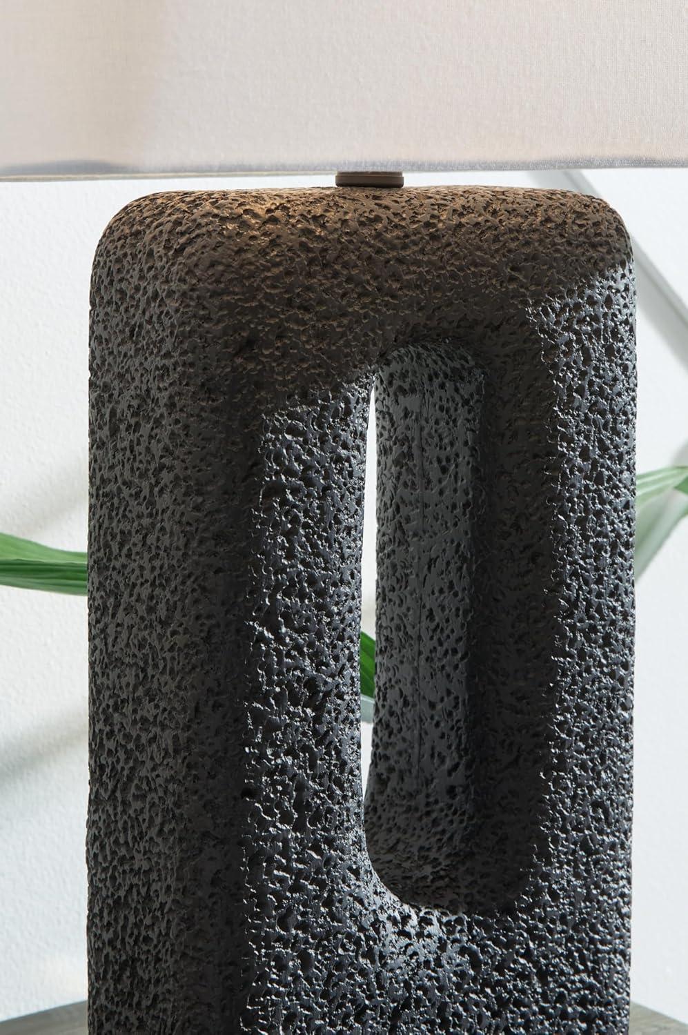 imageSignature Design by Ashley Wimmings Contemporary Textured Polyresin Table Lamp with 3Way Switch Set of 2 Black