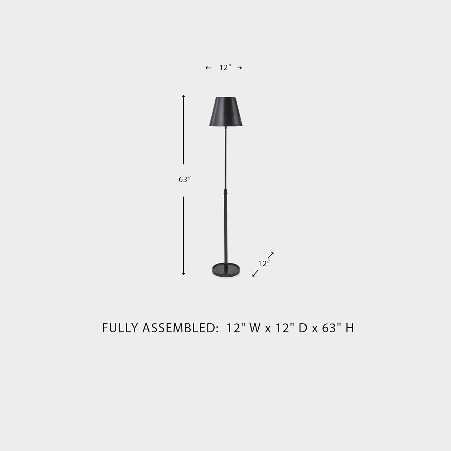 imageSignature Design by Ashley Wimner Contemporary Tall Floor Lamp with Empire Shade Dark Brown