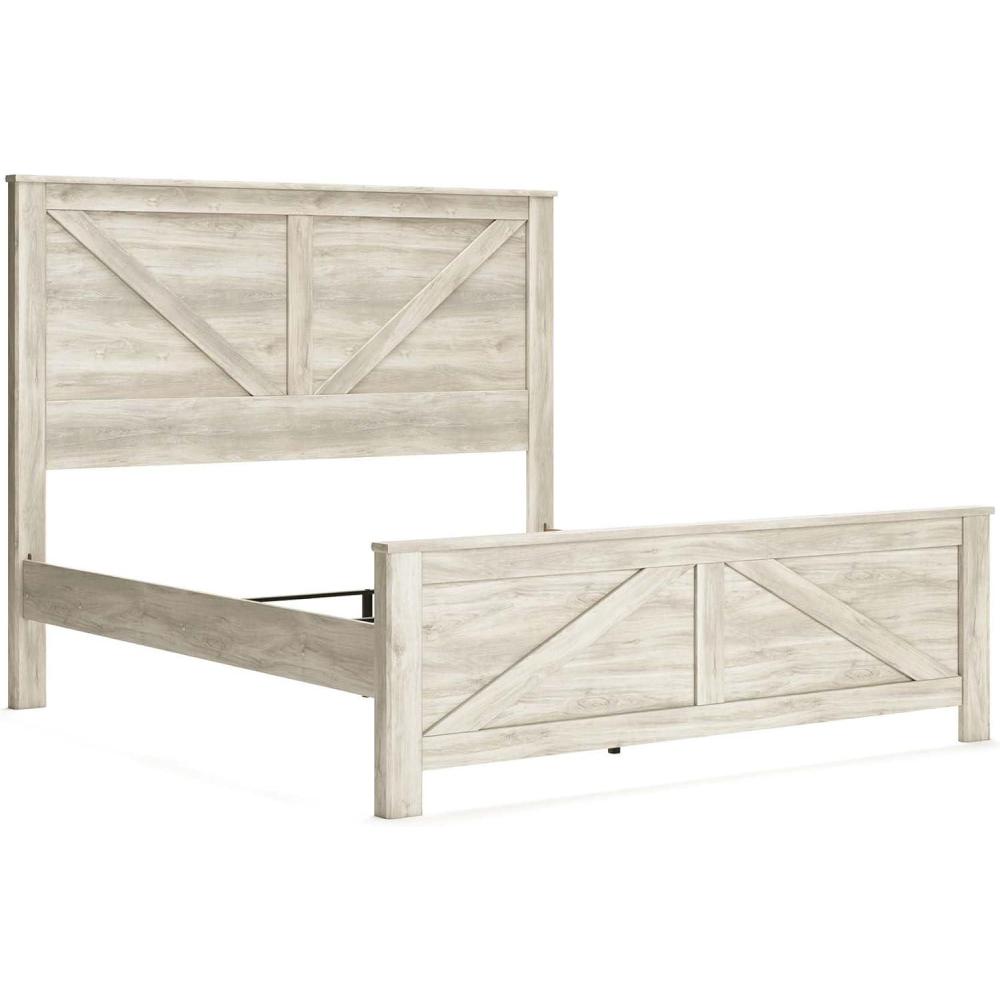 imageSignature Design by Ashley Bellaby Casual Queen Platform Bed with 2 Storage Drawers Foundation or Box Spring Not Needed WhitewashKing Crossbuck Panel Bed