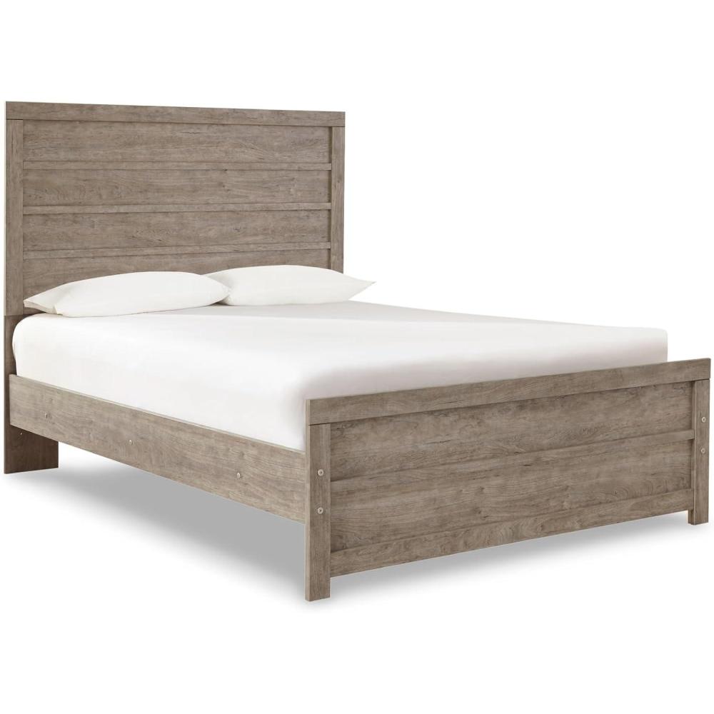 imageSignature Design by Ashley Culverbach Coastal 6Drawer Dresser and Mirror with AntiTipping Restraint GrayFull Panel Bed