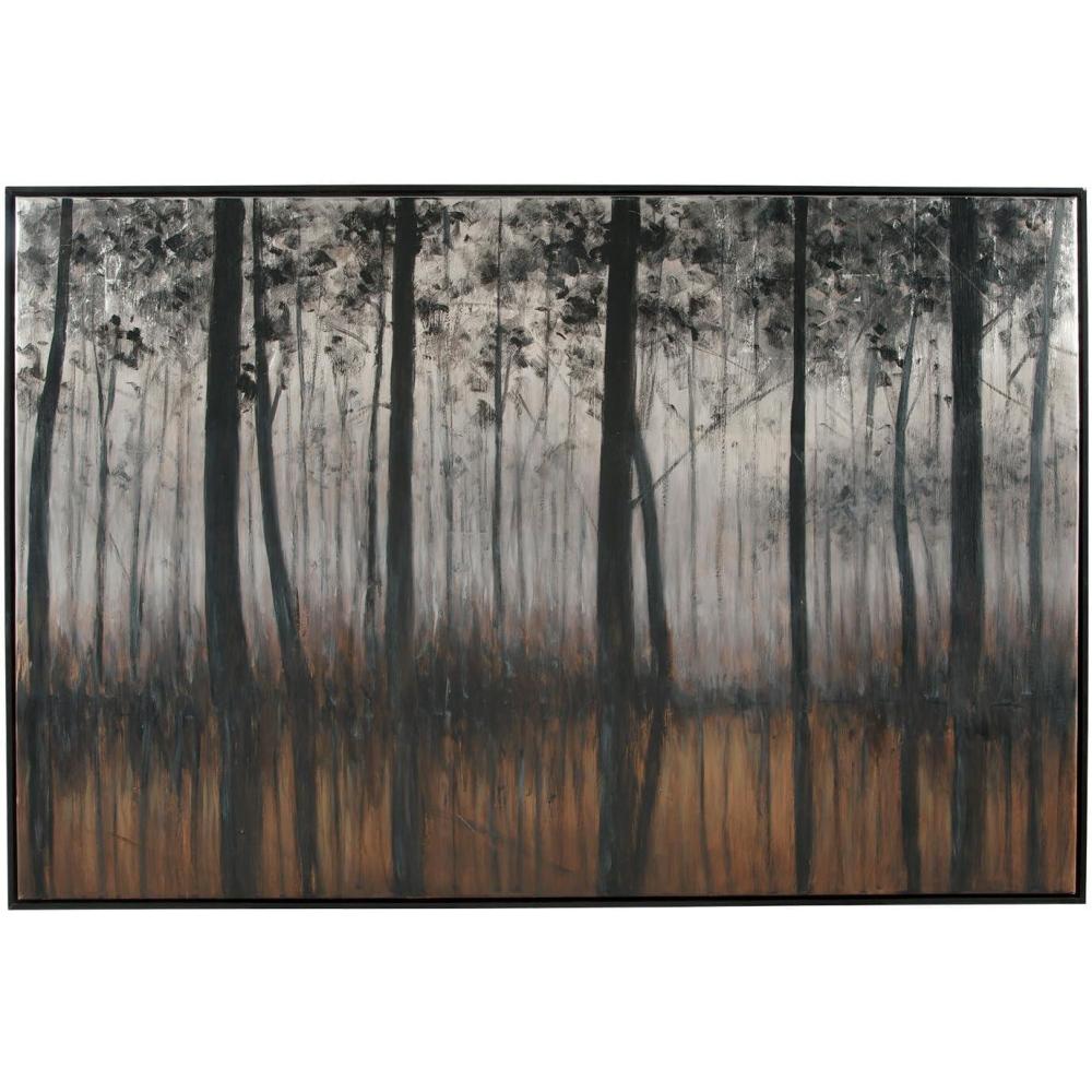 imageSignature Design by Ashley Philyra Dreary Forest Canvas Wall Art 72 x 48 Black Orange Silver