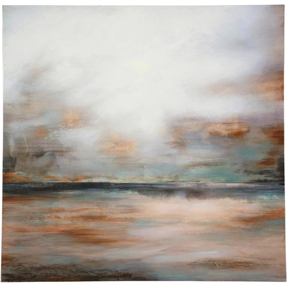 imageSignature Design by Ashley Weatheridge Modern Abstract Gallery Wrapped Canvas Wall Art Gray amp Orange