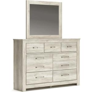 Signature Design by Ashley Bellaby Casual Queen Platform Bed with 2 Storage Drawers, Foundation or Box Spring Not Needed, Whitewash(Dresser and Mirror)